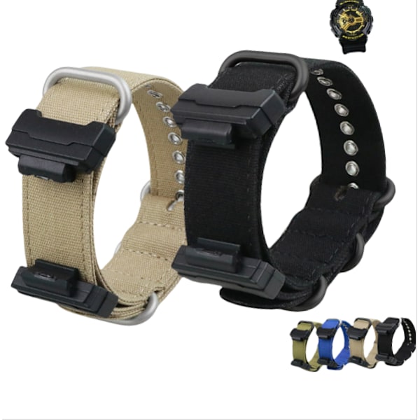 Casio G-SHOCK Canvas Nylon kellohihna GD/GAGLS-100/120/DW5600 Vihreä + musta