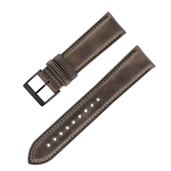 Italienskt Lätt Föränderligt Enkelt Oljevax Kohud Klockarmband Grå 23 mm