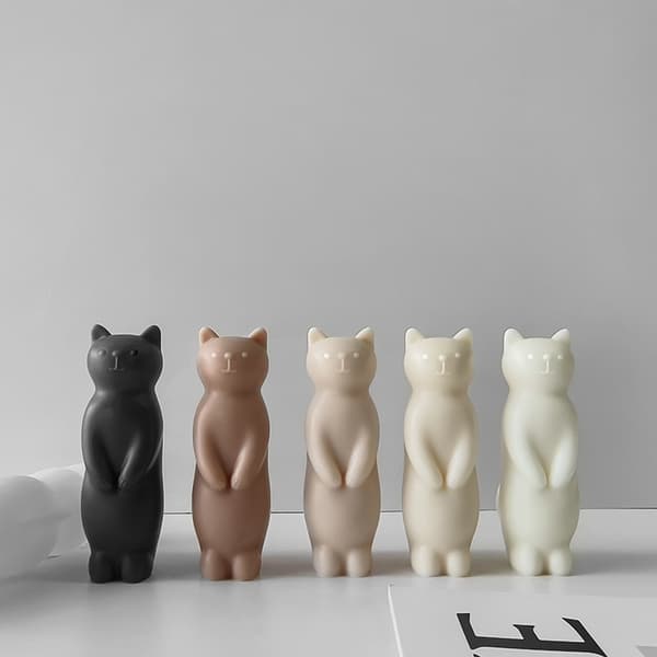 Silikonform för gipsfigurer, söt katt