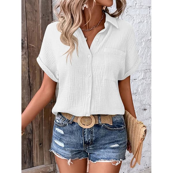 Button-Down Skjorte - Behageligt Bomuldsstof White S White S