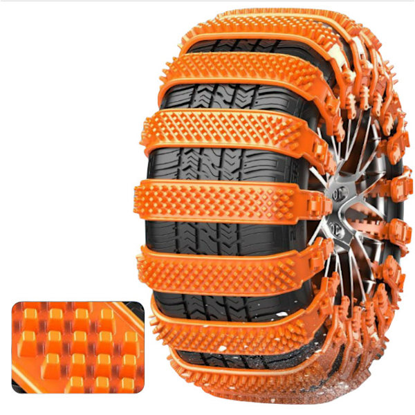 10-pack universella snökedjor för bilar Orange