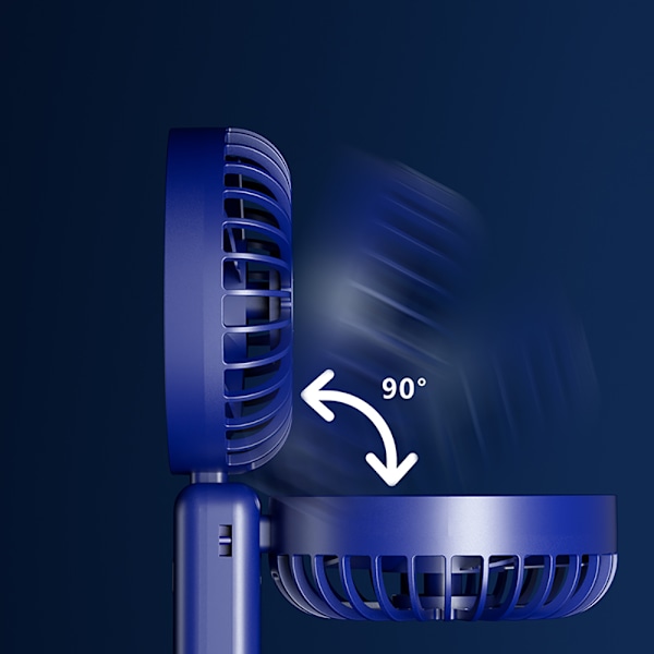 Digital Display Folding Fan Blå