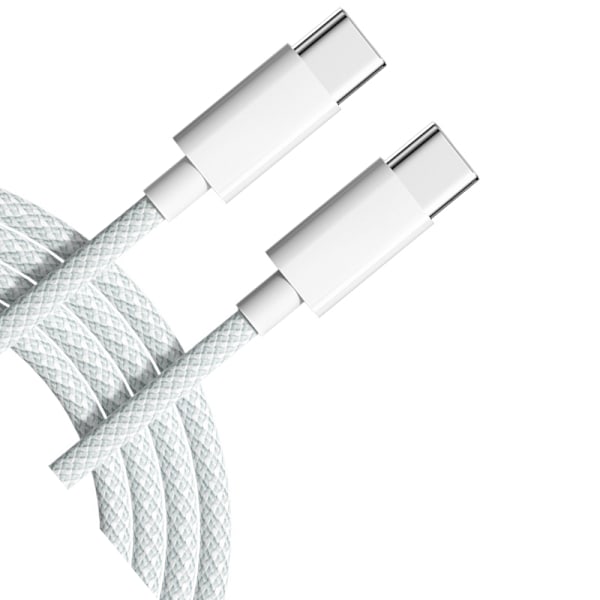 2 kpl 1,5 m USB C-C -kaapeli Valkoinen