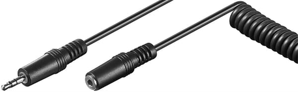 Hörlursförlängning 3,5 mm, Spiralkabel