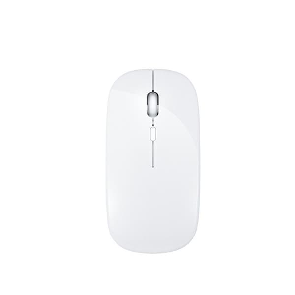 Bluetooth-tastatur med runde taster og touchpad + Bluetooth-mus kombination, kompatibel med iPad, Android og mere White White