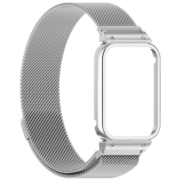 Klockarmband för Xiaomi Mi Band 8 Pro - Metallram med Milanese Loop Silver