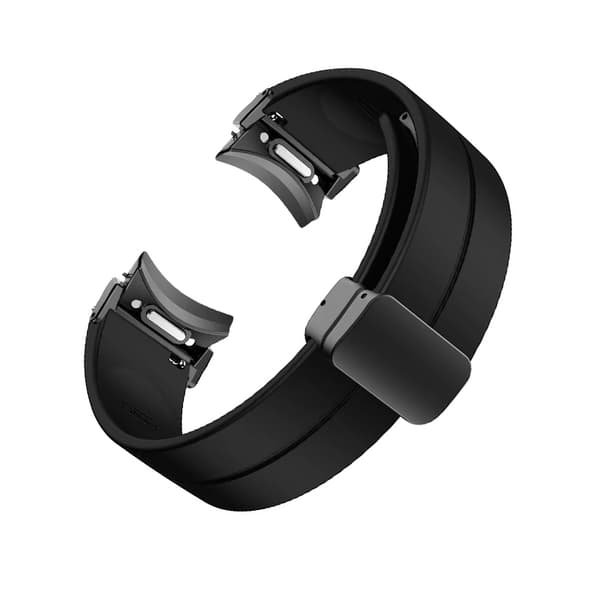 20 mm sort silikonurrem med metalsnøre til Samsung