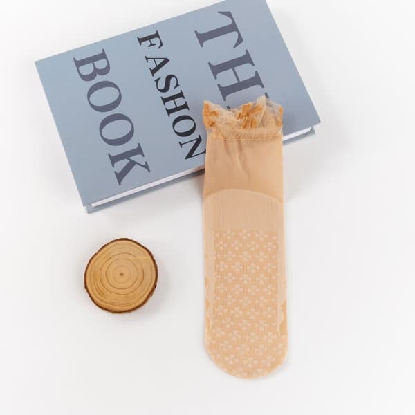 10 par silkebløde, korte damesokker Beige Beige