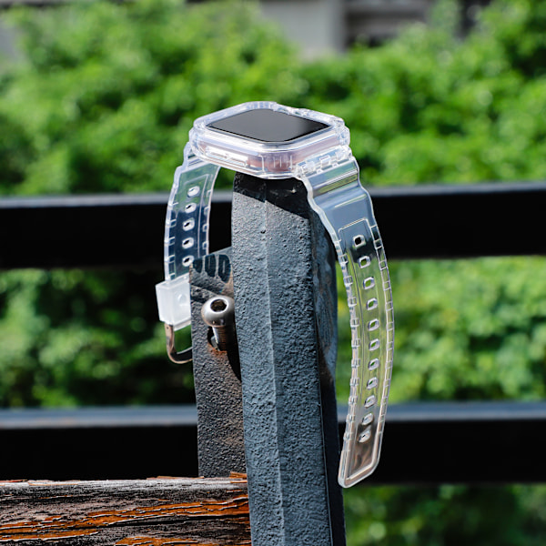 Läpinäkyvä TPU-suojaus Apple Watchille - Integroitu ranneke 46 mm:lle