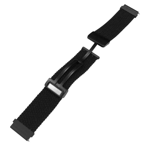 Flettet urrem med magnetlukning til 22 mm smartur Black Black