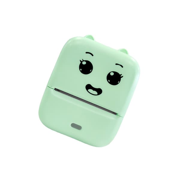Mini Bluetooth-termoprinter til etiketter med USB, 203 dpi, klæberuller og papir, kompatibel med Apple og Android Green Green