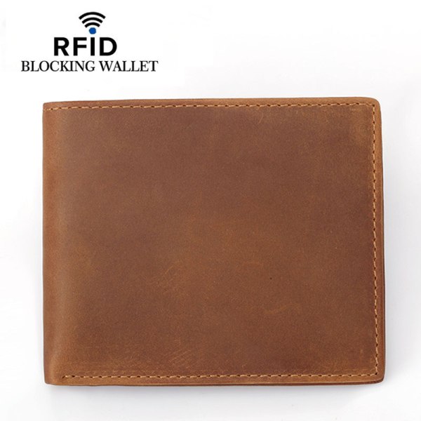 Kevyt taitettava lompakkokorttipidike RFID-esto Ruskea Ruskea