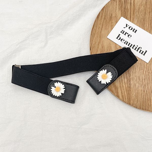Elastisk bælte uden spænde, unisex Sort M