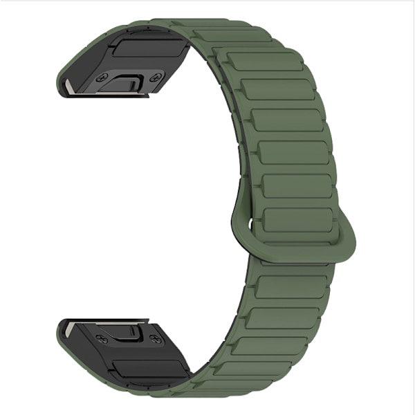 Pikalukittava silikoninen magneettinen ranneke Garmin Fenix 8/7X/Epix -kelloille Ruohon väri 20 mm