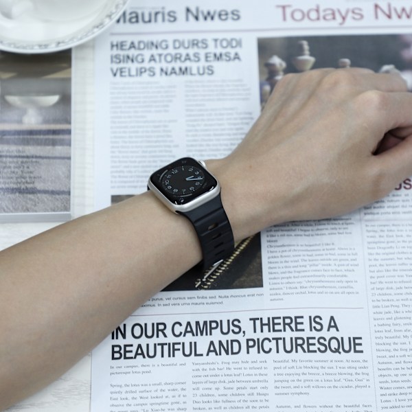 Magnetisk silikonearmbånd til Apple Watch - Sort/Orange (38/40/41mm) Orange