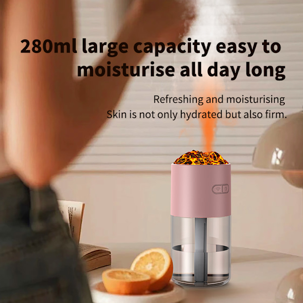 Volcano Humidifier HS02: Simuloi liekkiä 7-värisellä valolla Valkoinen