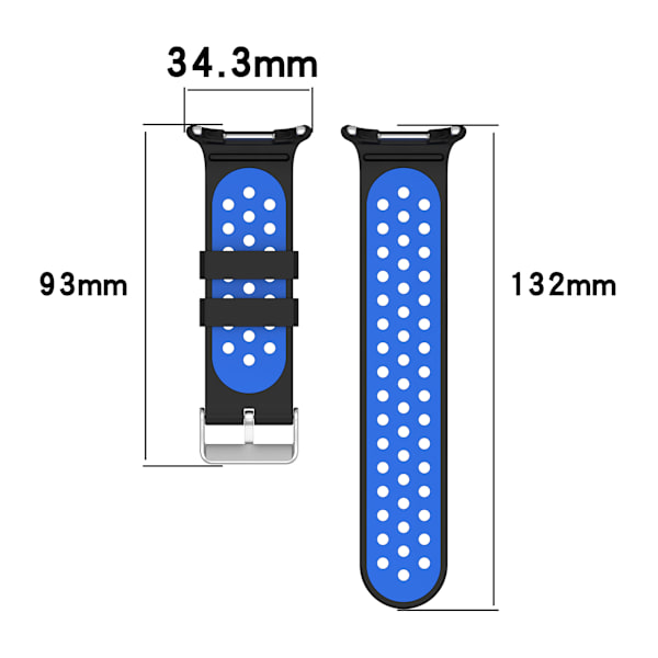 Samsung Watch Ultra Tofarvet Silikone Rem 24MM Sort + blå