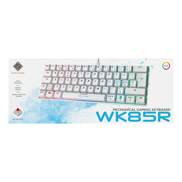 WK85R mechanical keyboard 60% layout RGB red switches white