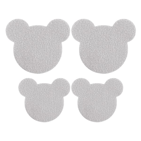 Teddy Bear Shoe Patch Kit - 8 lappar (4 stora, 4 medelstora) Ljusgrå