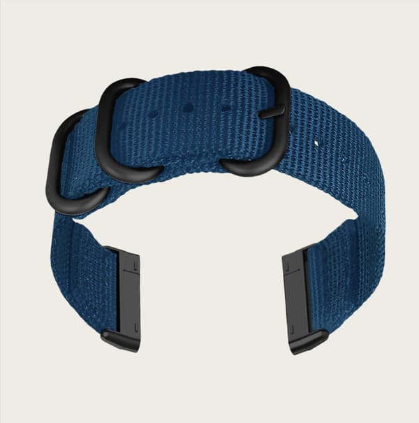 Nylon Canvas Armband för Fitbit Versa 3/Sense Blue Blue