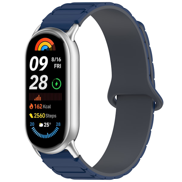 12MM magnetisk silikonerem til Xiaomi Mi Band 8/9 Blå