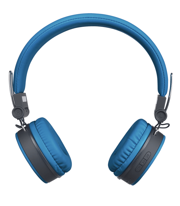 Foldbar on-ear BT headset, 3,5 mm, blå