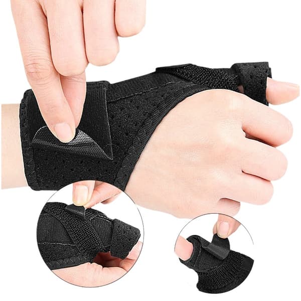 Tumbhandledsstöd, Justerbar tumstabilisator för smärtlindring, Vänster & Höger Hand - 2-pack