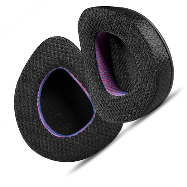 Svarta och lila öronkuddar i tyg för ASUS ROG-headset