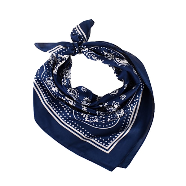 Elegant Paisley Square tørklæde - 70x70cm Marine blå