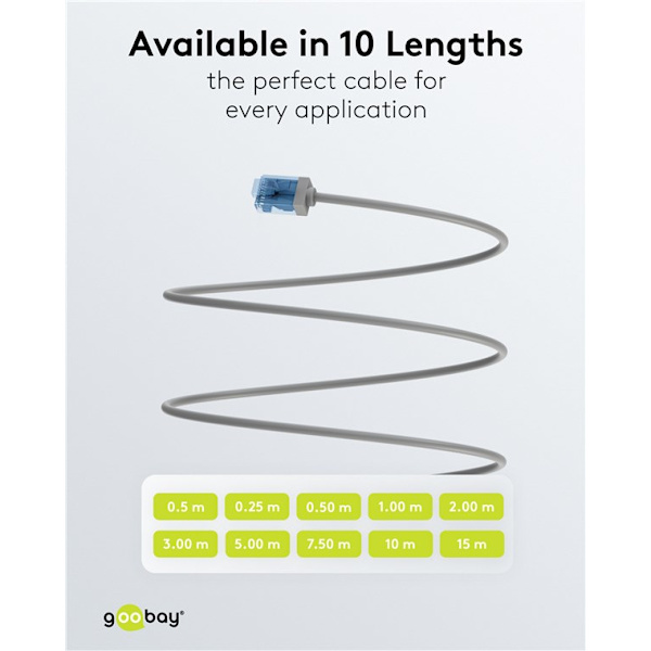 Ultraflexibel patchkabel CAT 6A, slim, U/UTP, grå