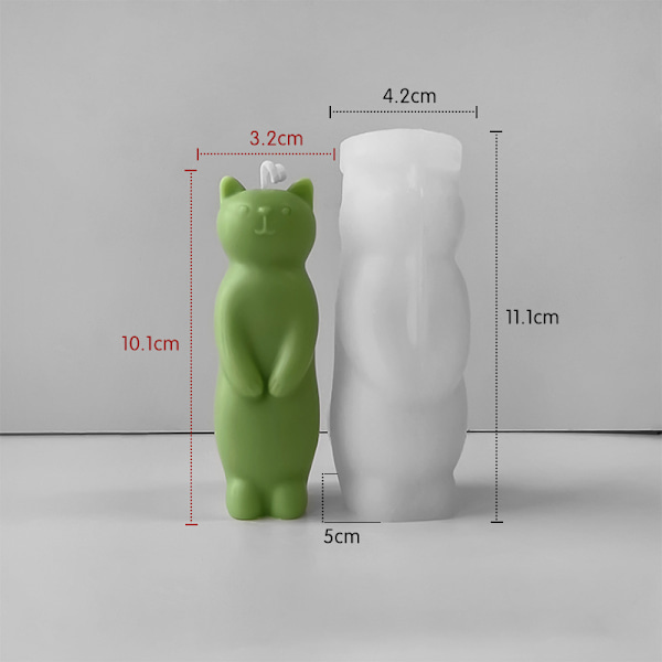 Silikonform för gipsfigurer, söt katt