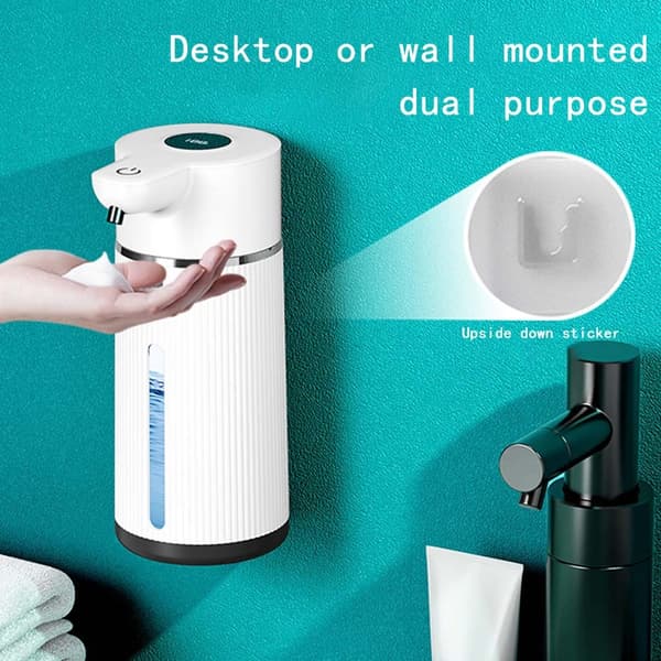 Automatisk sæbedispenser med skærm - Skumversion til køkken og badeværelse White White