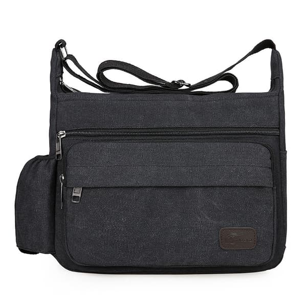 Kanvaasinen Matkakassi Useilla Taskuilla Black Black