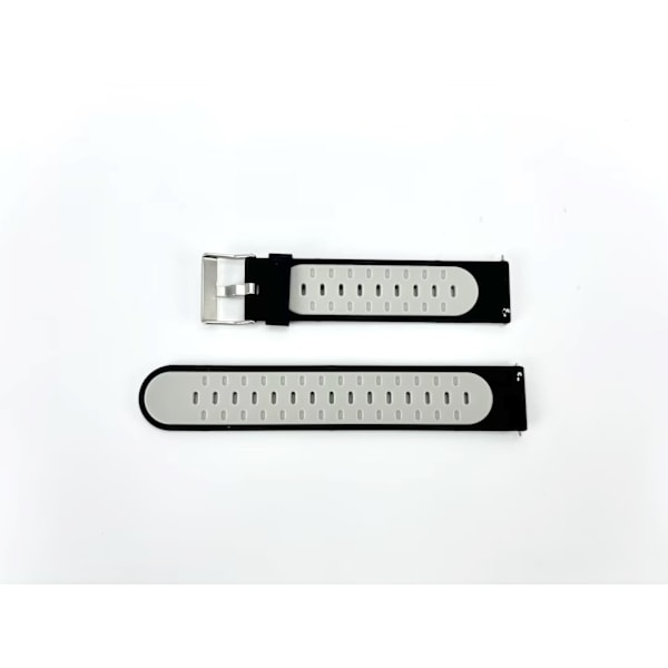 Silikonarmband för Garmin Venu 2 Plus & Garmin 245, Samsung Galaxy, Huawei Watch Svart+grå