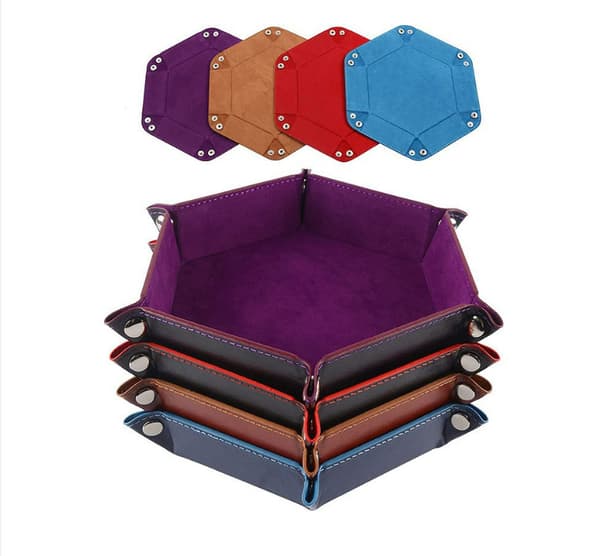 Hexagon Velvet Desktop Storage Box Black Black