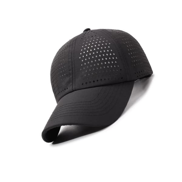 Baseballkasket i mesh polyester - åndbar justerbar pasform til sommerens cykling og solbeskyttelse, store meshpaneler og hurtigtørrende materiale Blac Black