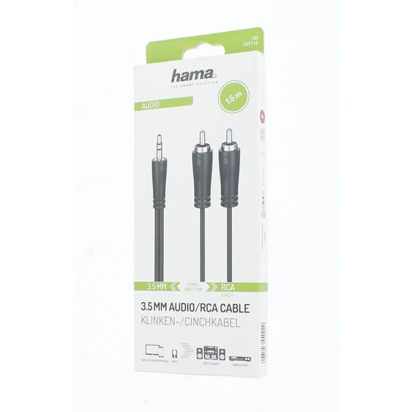 Cable Audio 3.5-2x RCA Black 1.5m