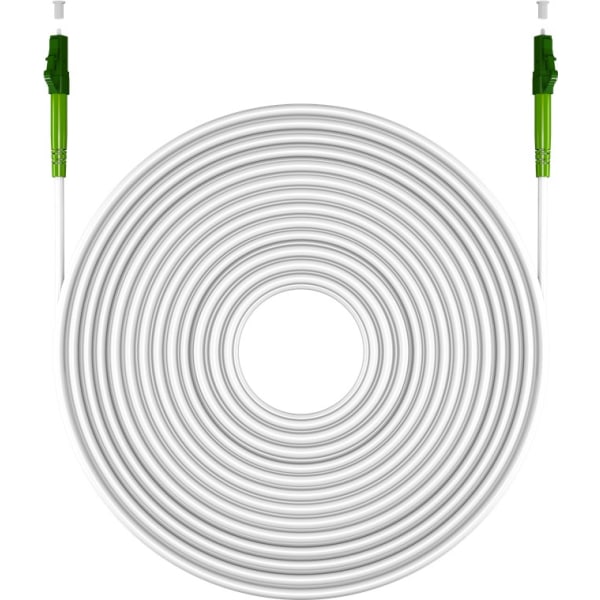 Fiberoptisk kabel (FTTH), Singlemode (OS2) White, vit (Simplex), 30 m