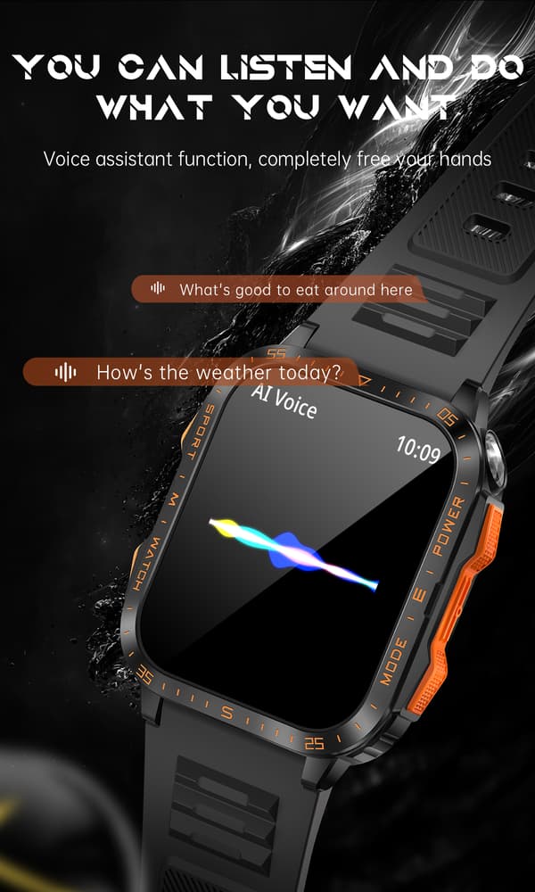 Smartwatch med puls-, blodtryks- og iltmåling Orange Orange