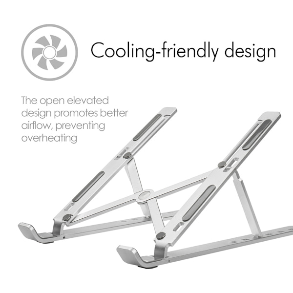 Vikbart Laptopställ X-format Aluminium Silver