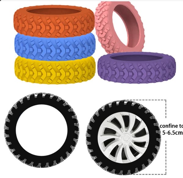 Premium-silikoniset matkalaukun pyöränsuojat (8 kpl) Black Black
