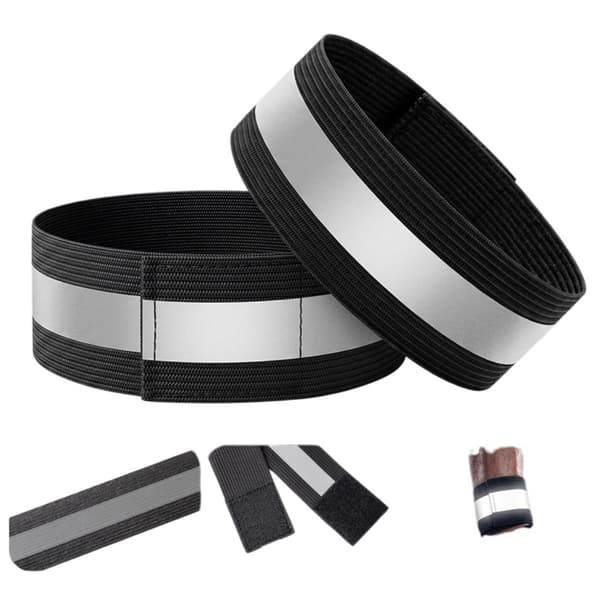 Reflekterende elastiske buksebenstropper til cykling, natkørsel og pendling - anti-snag pant cuff-stropper, høj-elastisk polyester, kompakt 33cmx4cmx0