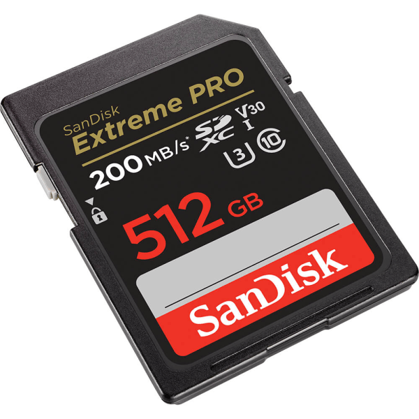 SDXC Extreme Pro 512GB 200MB/s UHS-I C10 V30 U3