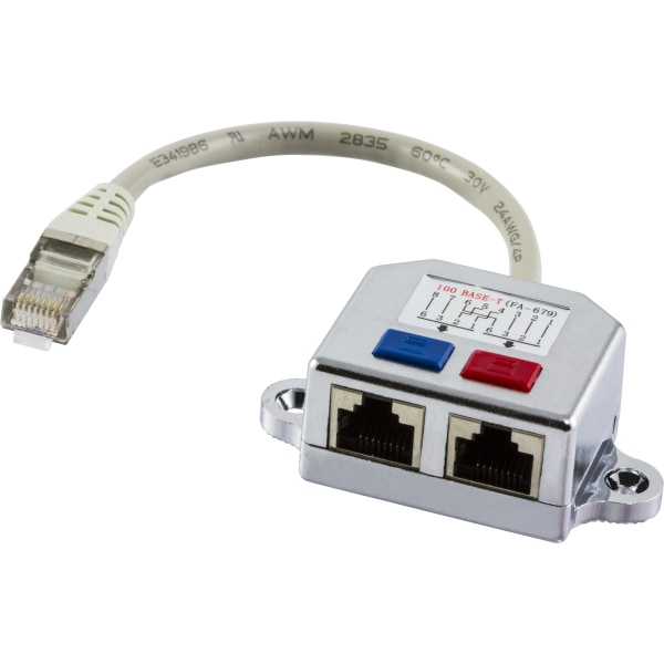 Y cable for network, 1xRJ45 ma to 2xRJ45 fe, FTP Cat5