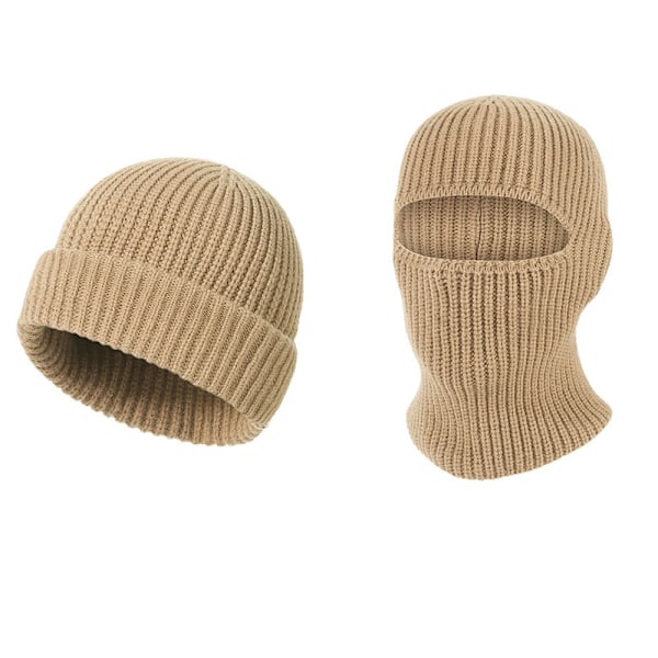 Stickad Balaclava - Vinterhuvudbonader Kaki