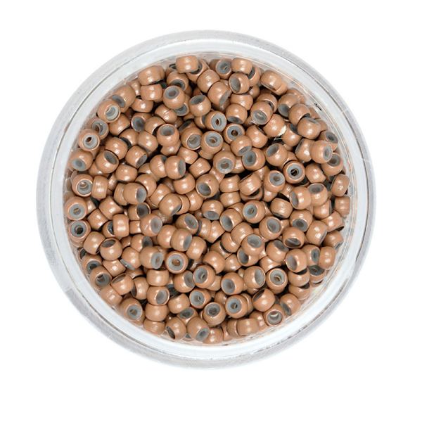 Nano silikonforede mikroringe til hårextensions LightBrown LightBrown