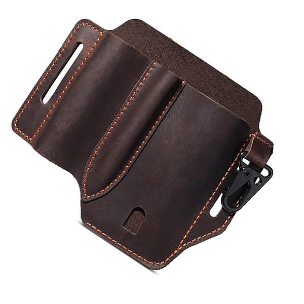 EDC Tactical Tool Pouch i Läder - Multifunktionell Midjeväska med Universell Bältesklämma