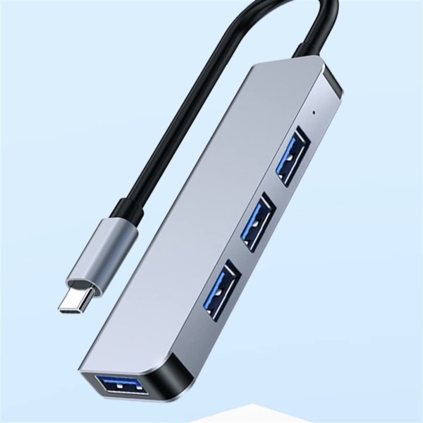 Dual Type-C USB A Hub med 4 USB3.0-portar