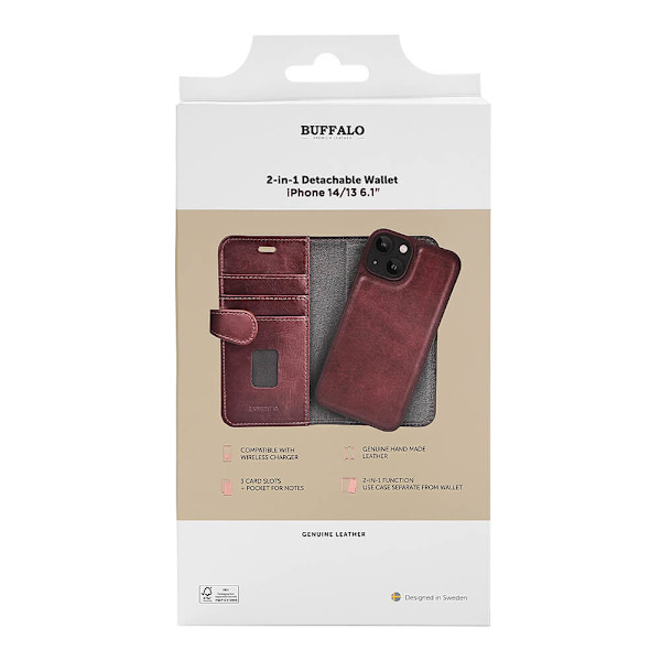 Mobilfodral 2-i-1 3 Kortfack Brun - iPhone 13/14