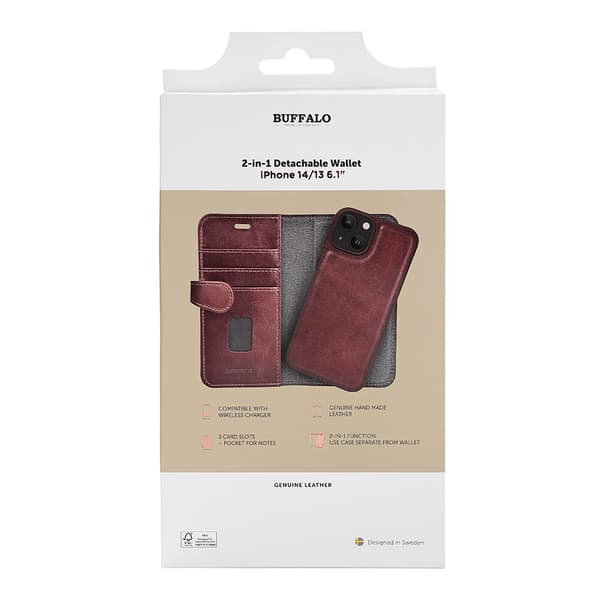 Mobilfodral 2-i-1 3 Kortfack Brun - iPhone 13/14/15